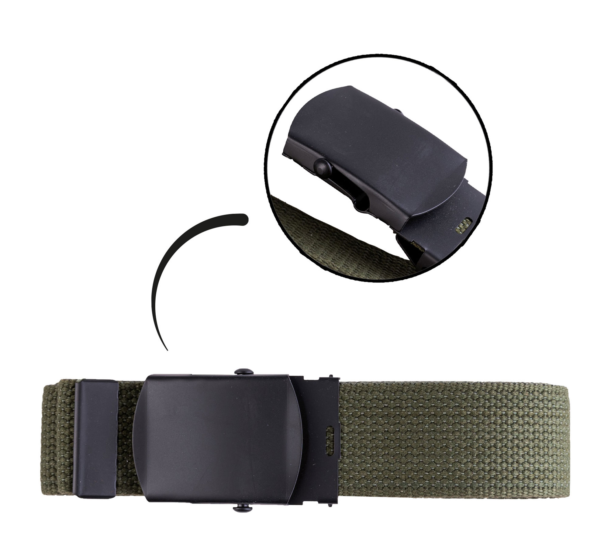 Mil-Tec US Belt Black Buckle 38mm (Hosen Gürtel)