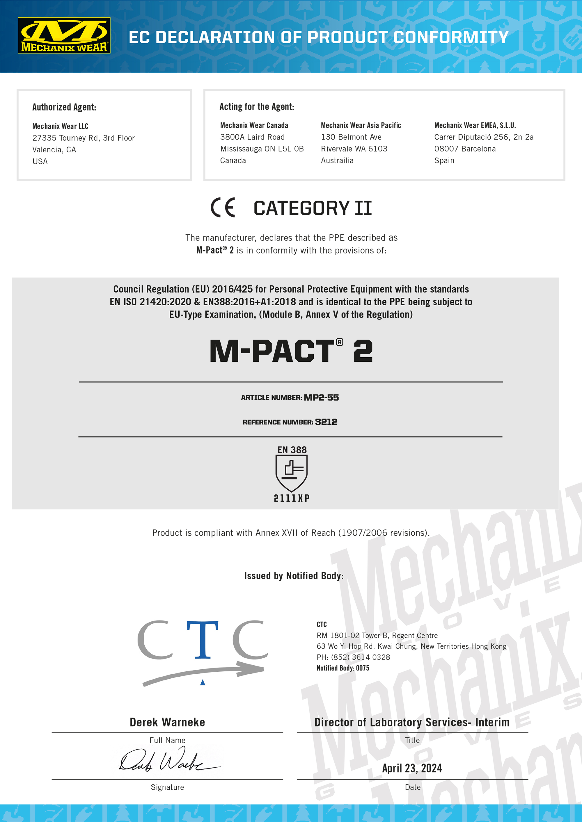 Mechanix Handschuh M-Pact 2 Schwarz