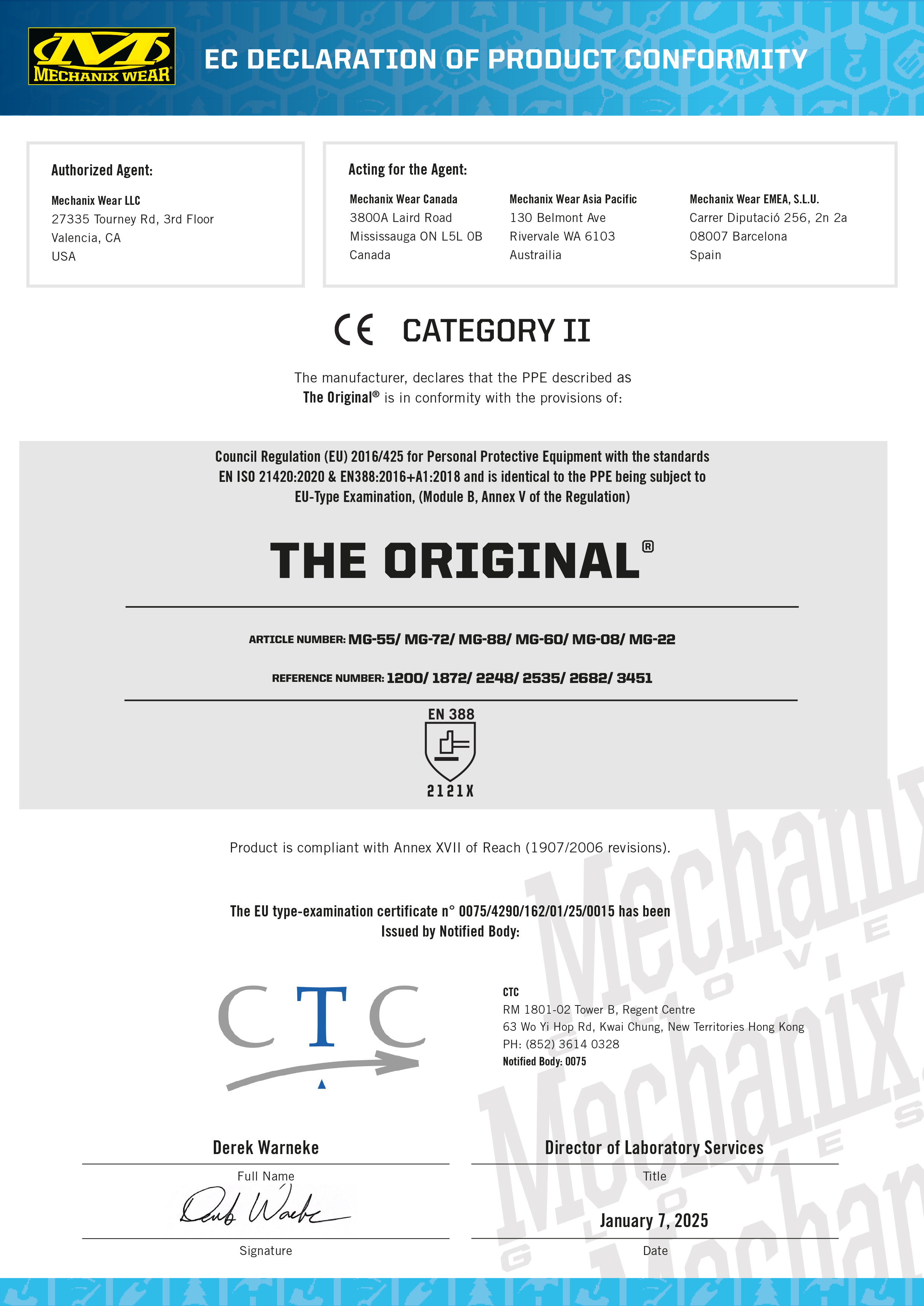 Handschuhe Mechanix Original OD Green