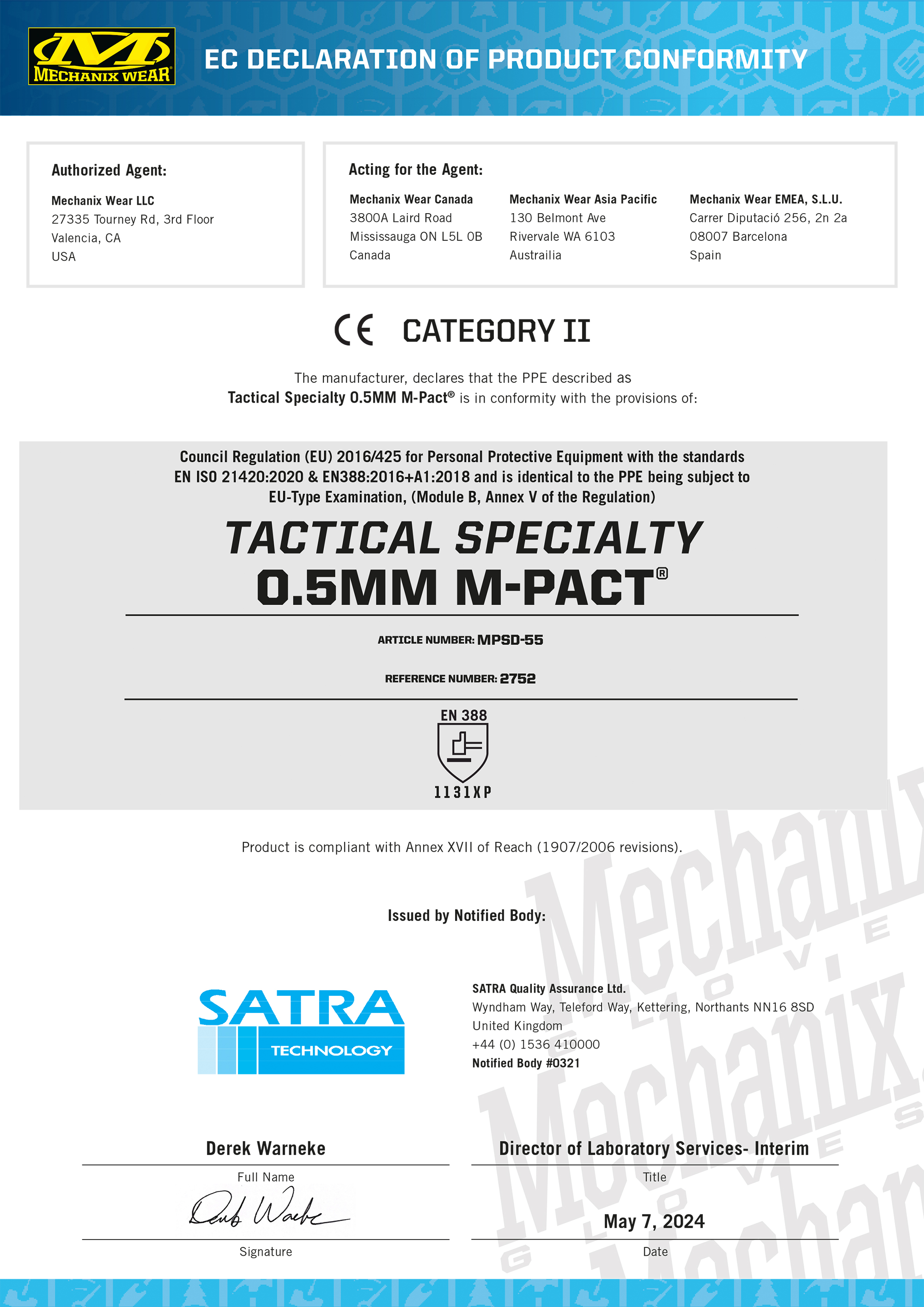 Mechanix Handschuh 0.5 mm M-Pact