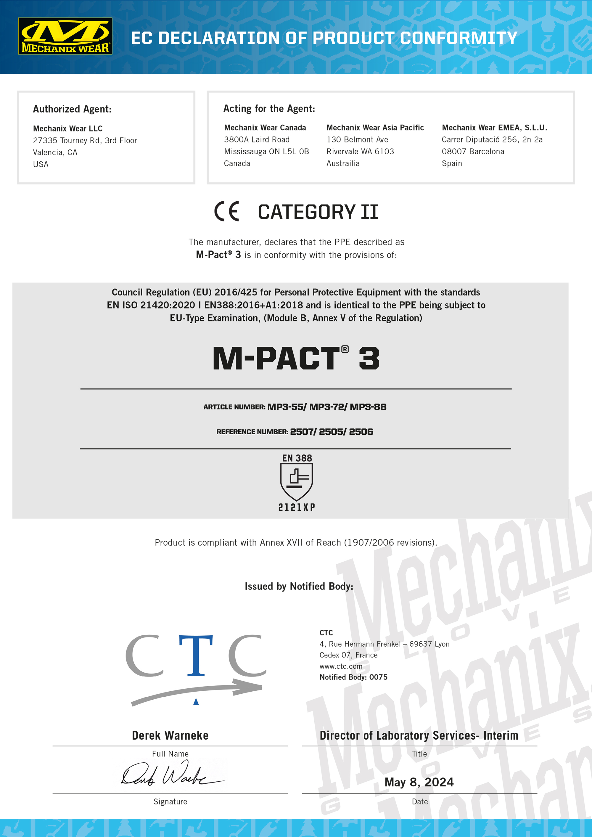 Mechanix Handschuh M-Pact 3 Coyote