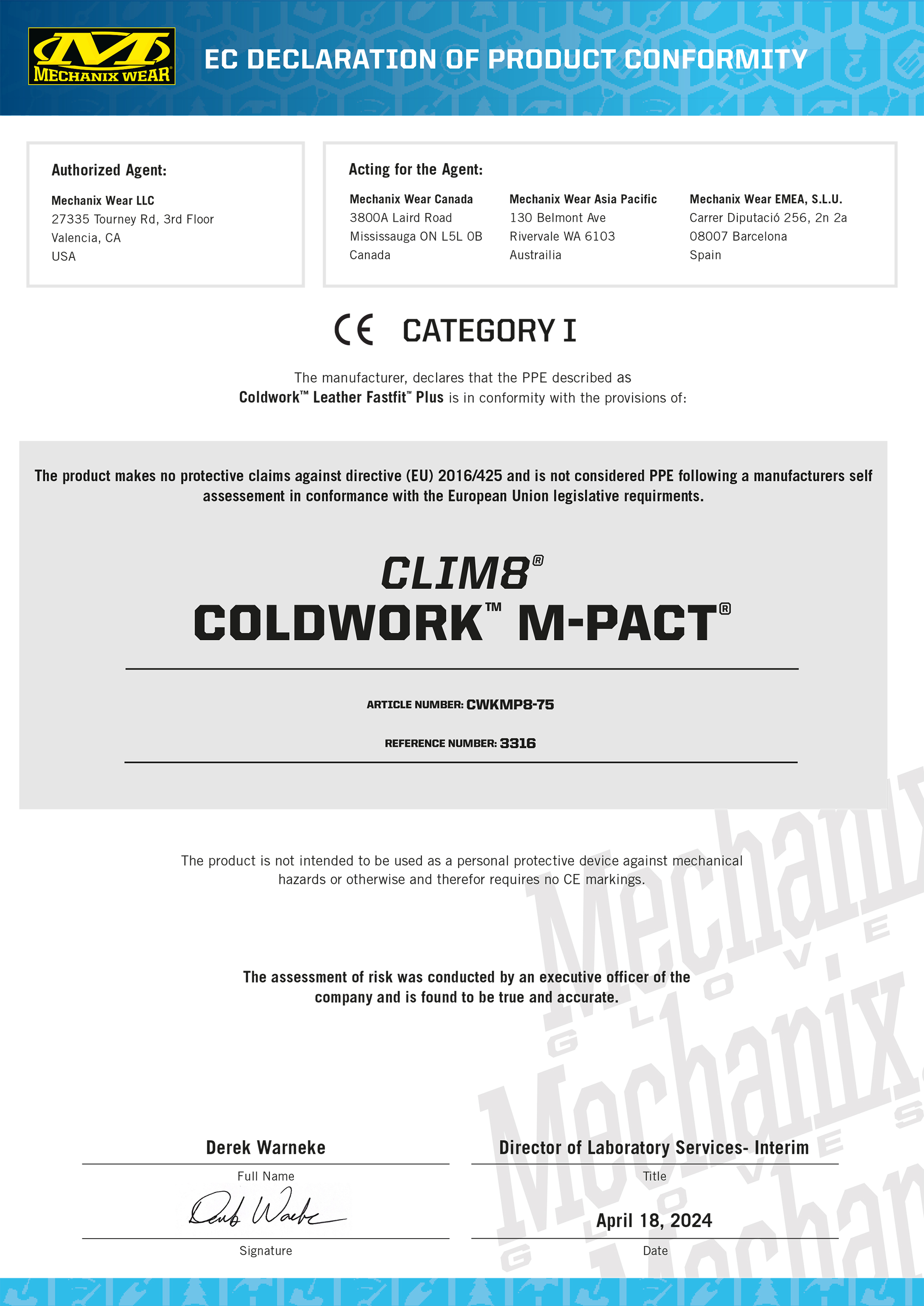 Mechanix Handschuh COLDWORK™ M-PACT Heated Glove CLIM8®