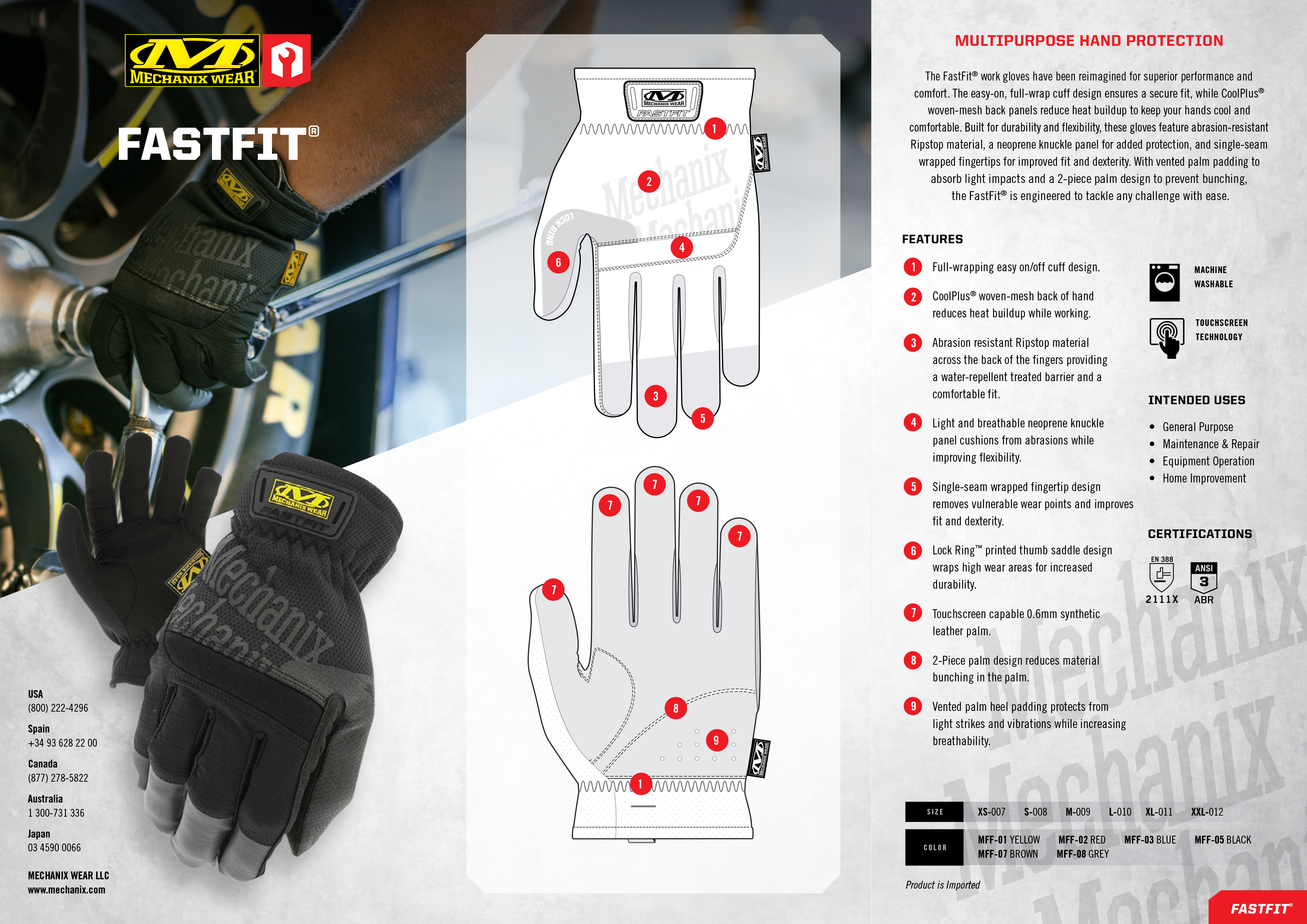 Mechanix Handschuh Fastfit Schwarz Gen.3