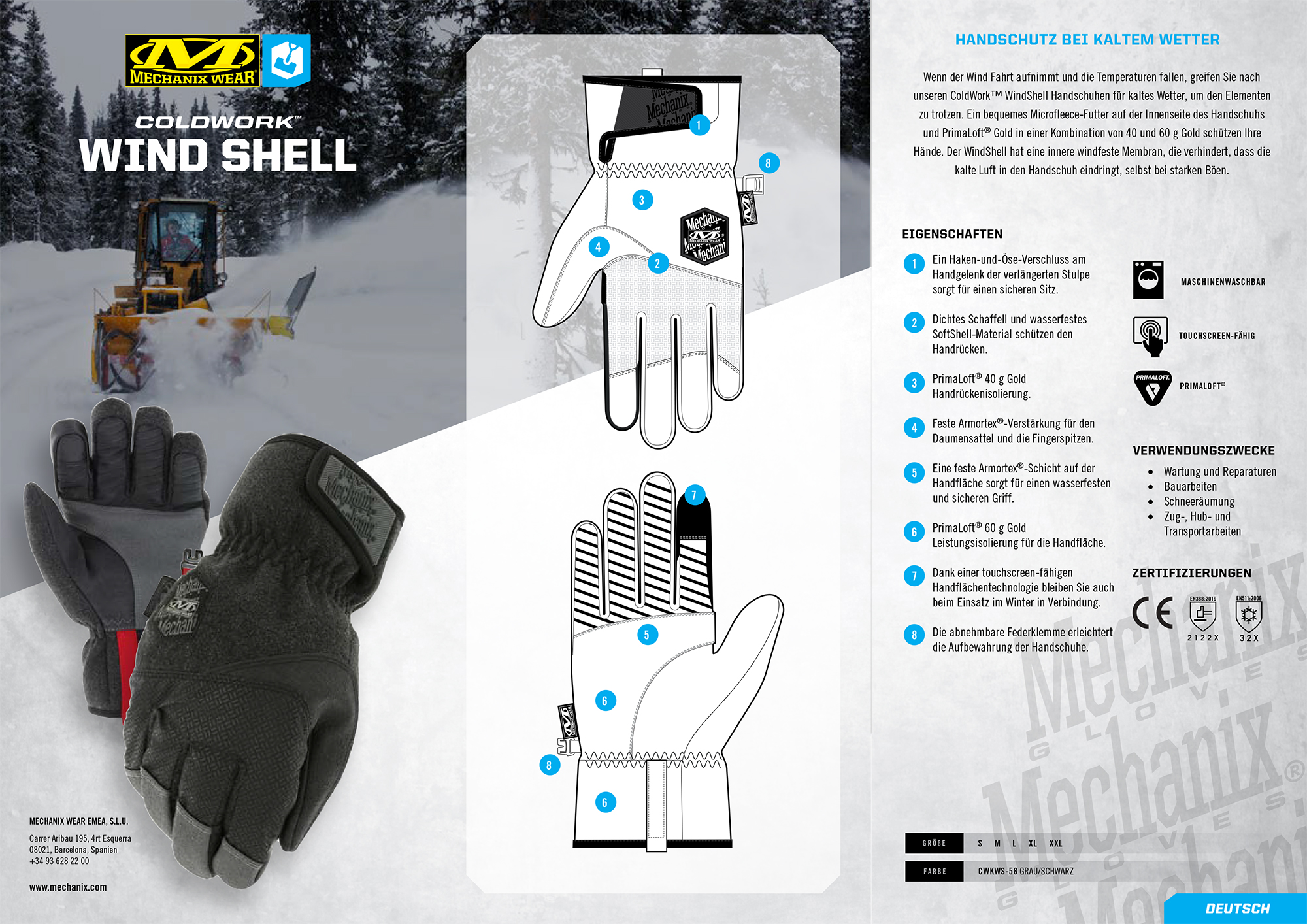 Mechanix ColdWork Wind Shell Winterhandschuh