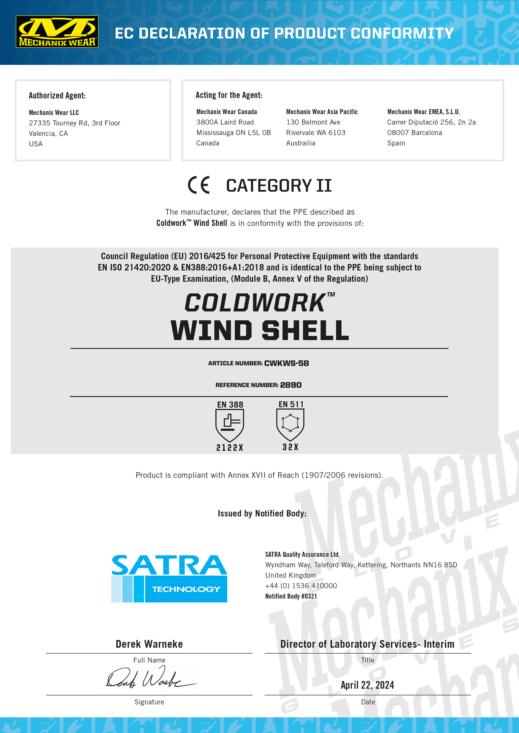 Mechanix ColdWork Wind Shell Winterhandschuh
