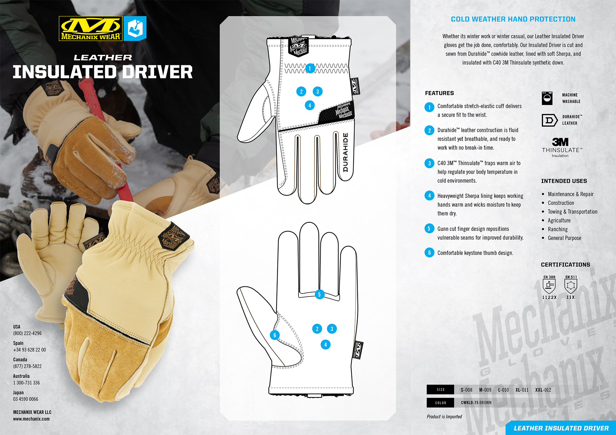 Mechanix DuraHide Insulated Driver Handschuh