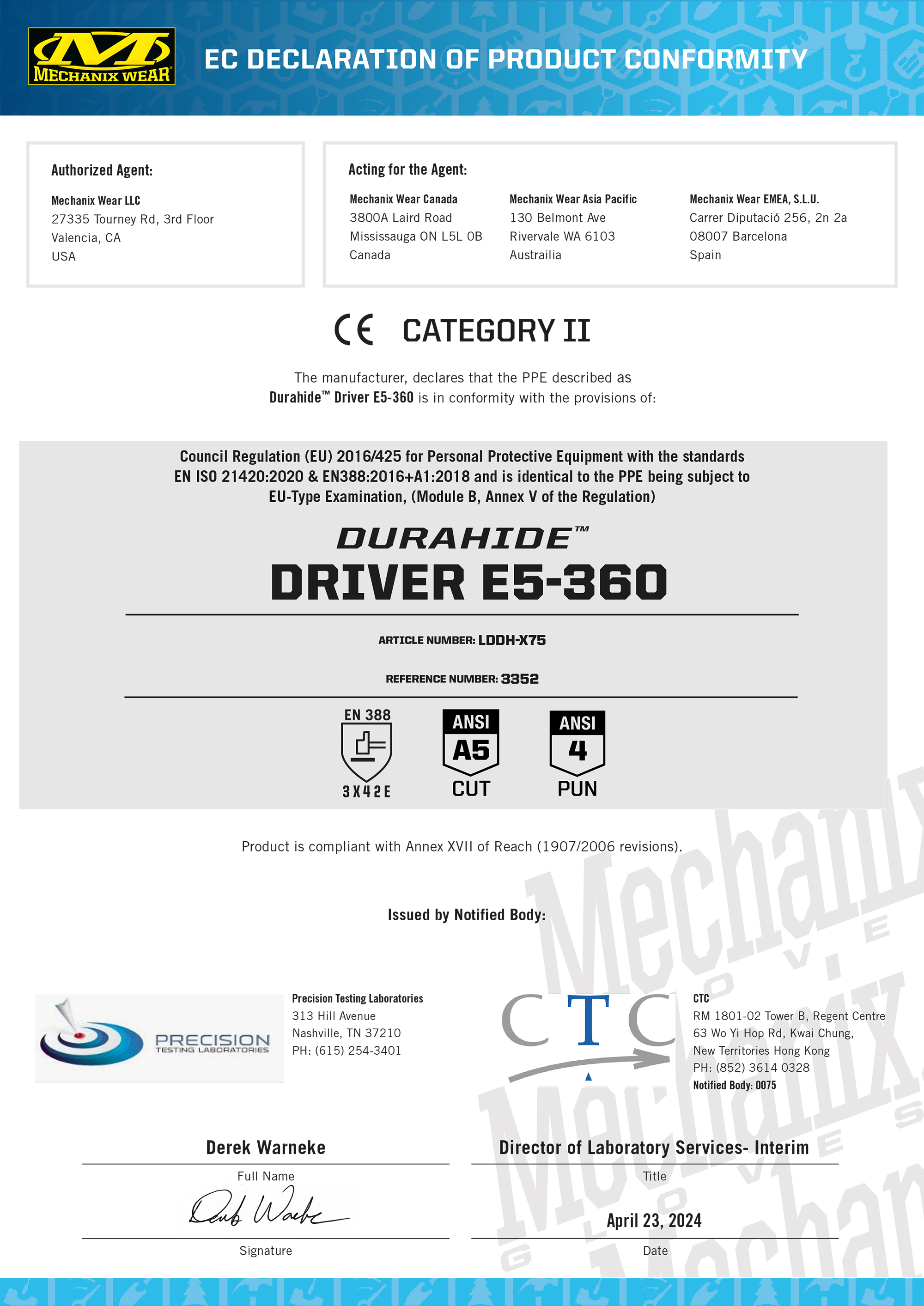 Mechanix Durahide Driver E6-360 Handschuh