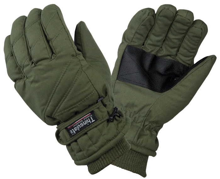 Thermo Handschuhe mit Thinsulate Futter Oliv