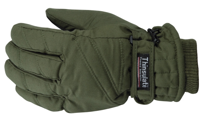 Thermo Handschuhe mit Thinsulate Futter Oliv