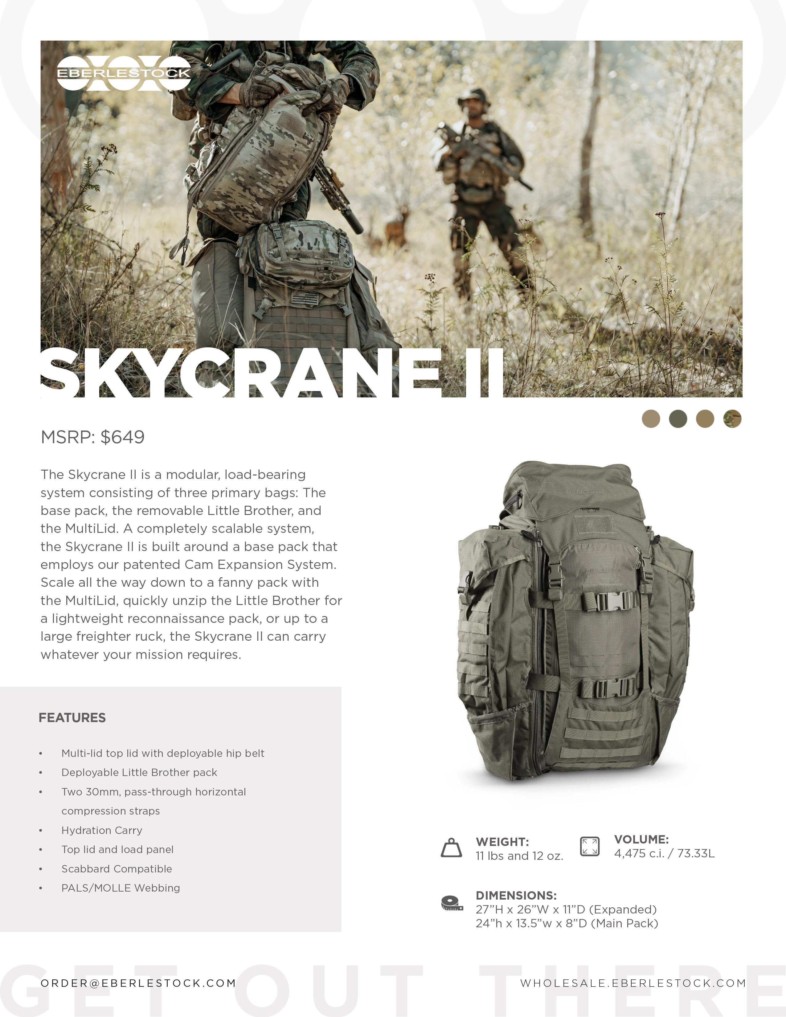 Eberlestock Skycrane II Pack (Modularer Rucksack Set)