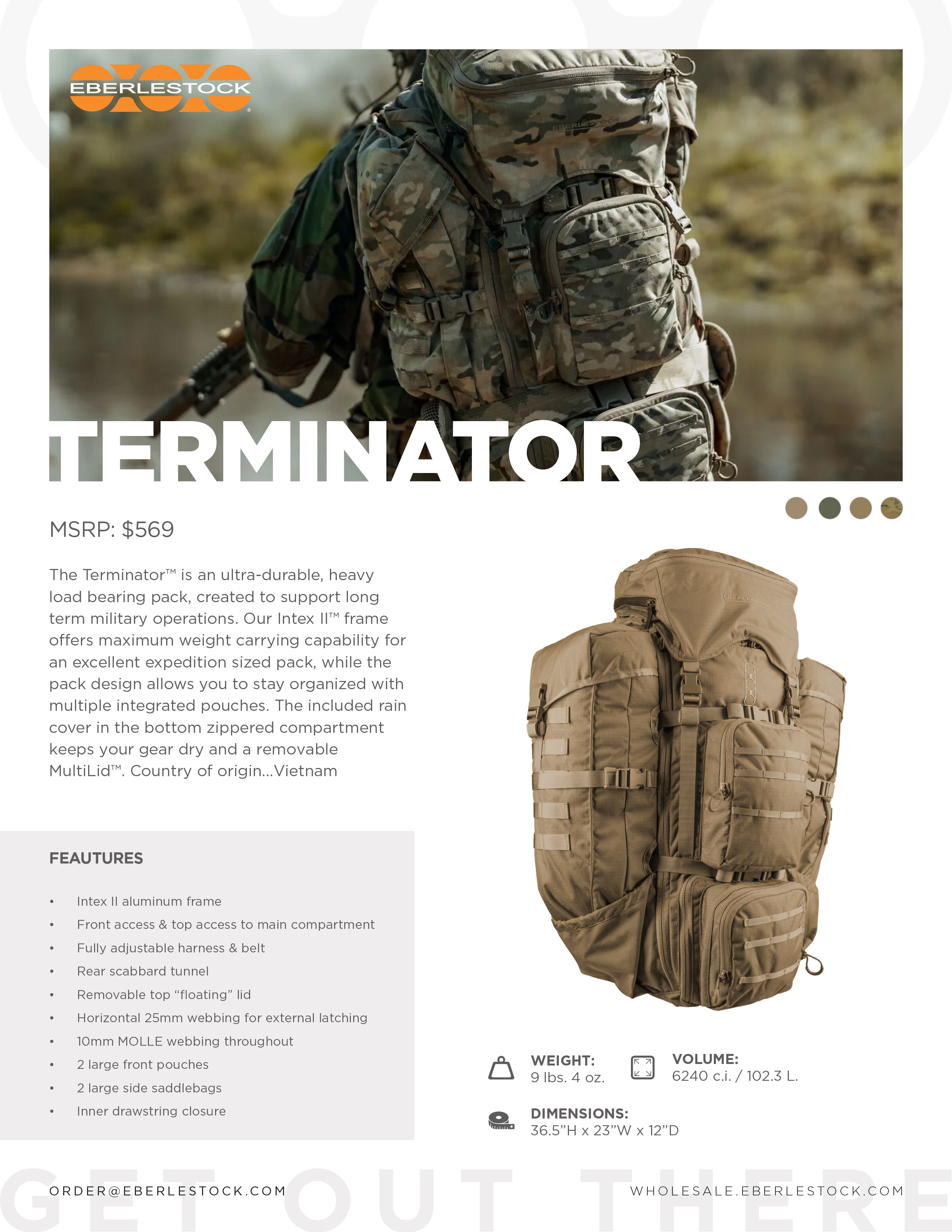 Terminator Pack V3 (professioneller 102 Liter Rucksack)