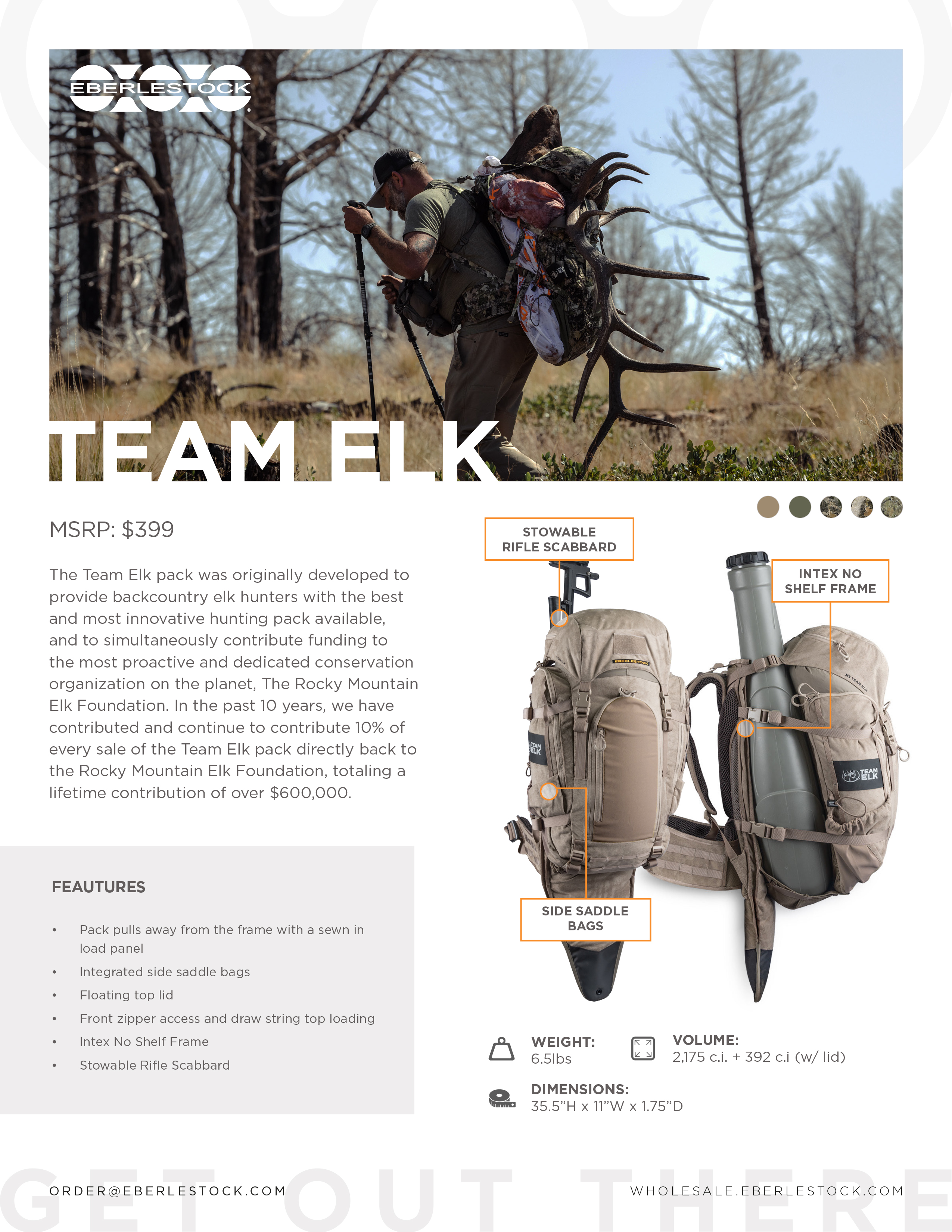 Eberlestock M5 RMEF Team Elk V2 (Jagd Rucksack)