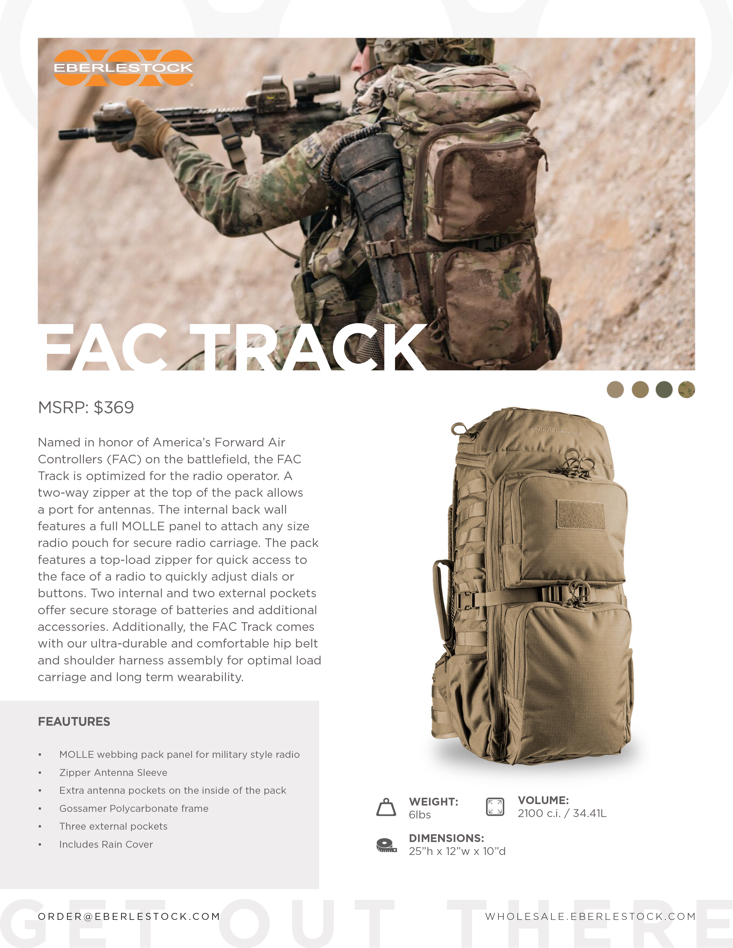 Eberlestock FAC Track Pack (professioneller Rucksack)