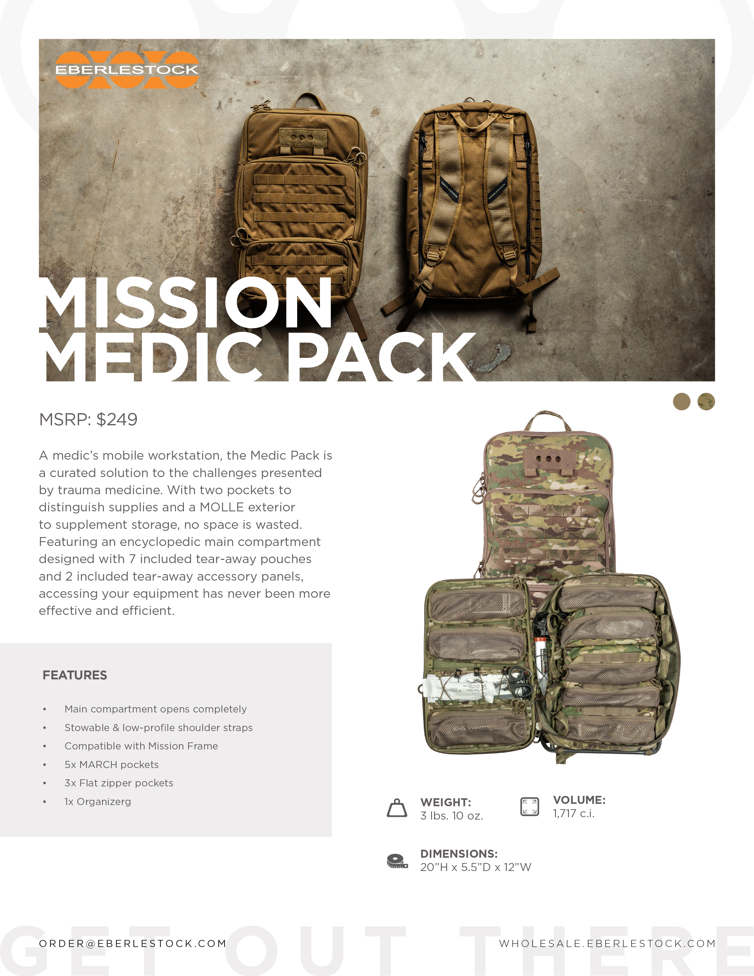 Eberlestock Mission Medic Pack (Notfall Rucksack)