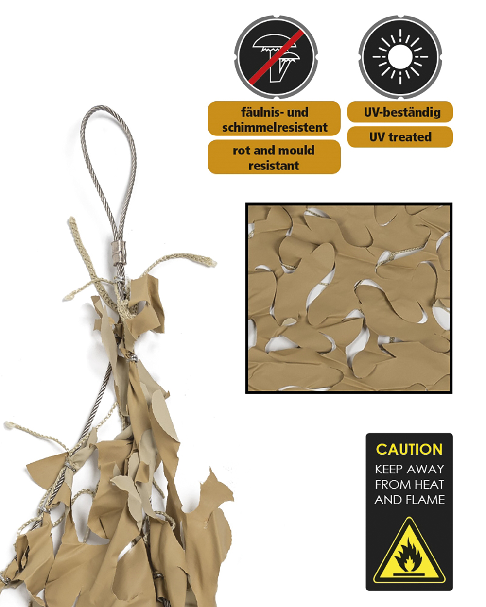 Tarnnetz Broadleaf Shade Sail 3 x 3