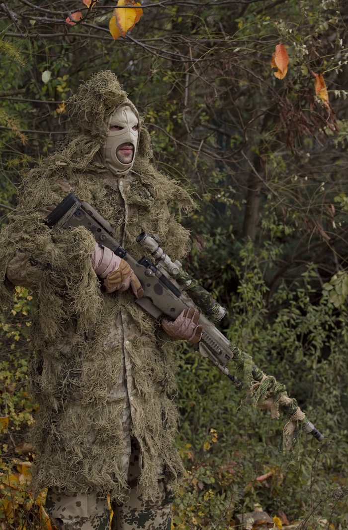 Ghillie Tarnparka Anti Fire m. Fäden