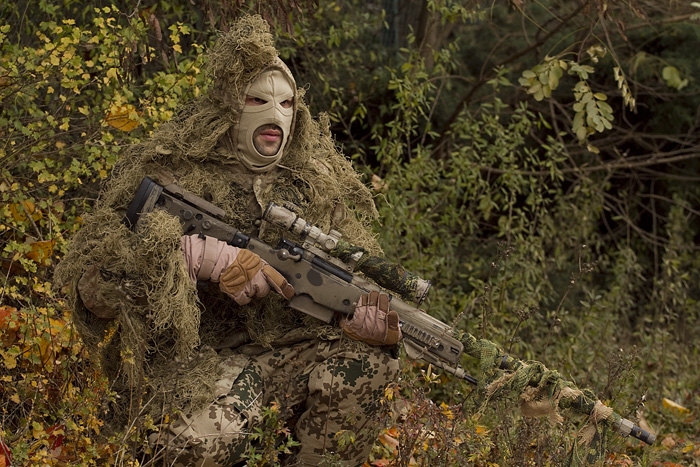 Ghillie Tarnparka Anti Fire m. Fäden