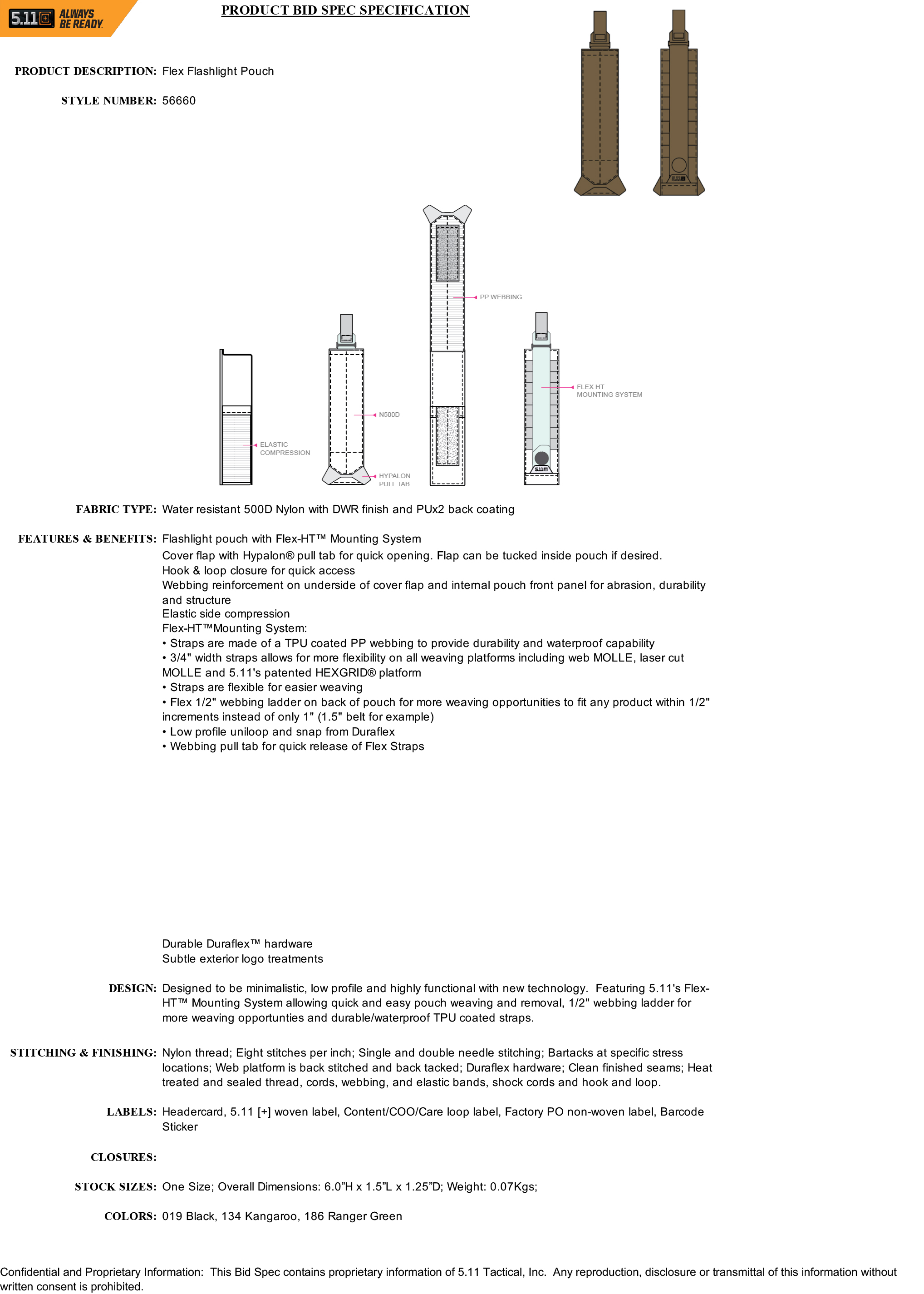 5.11 Tactical - Flex Flashlight Pouch