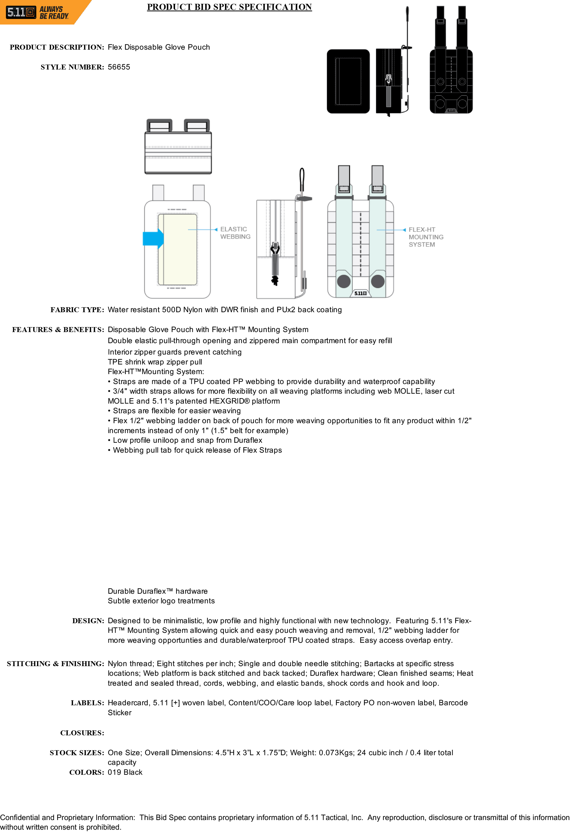 5.11 Tactical - Flex Disposable Glove Pouch