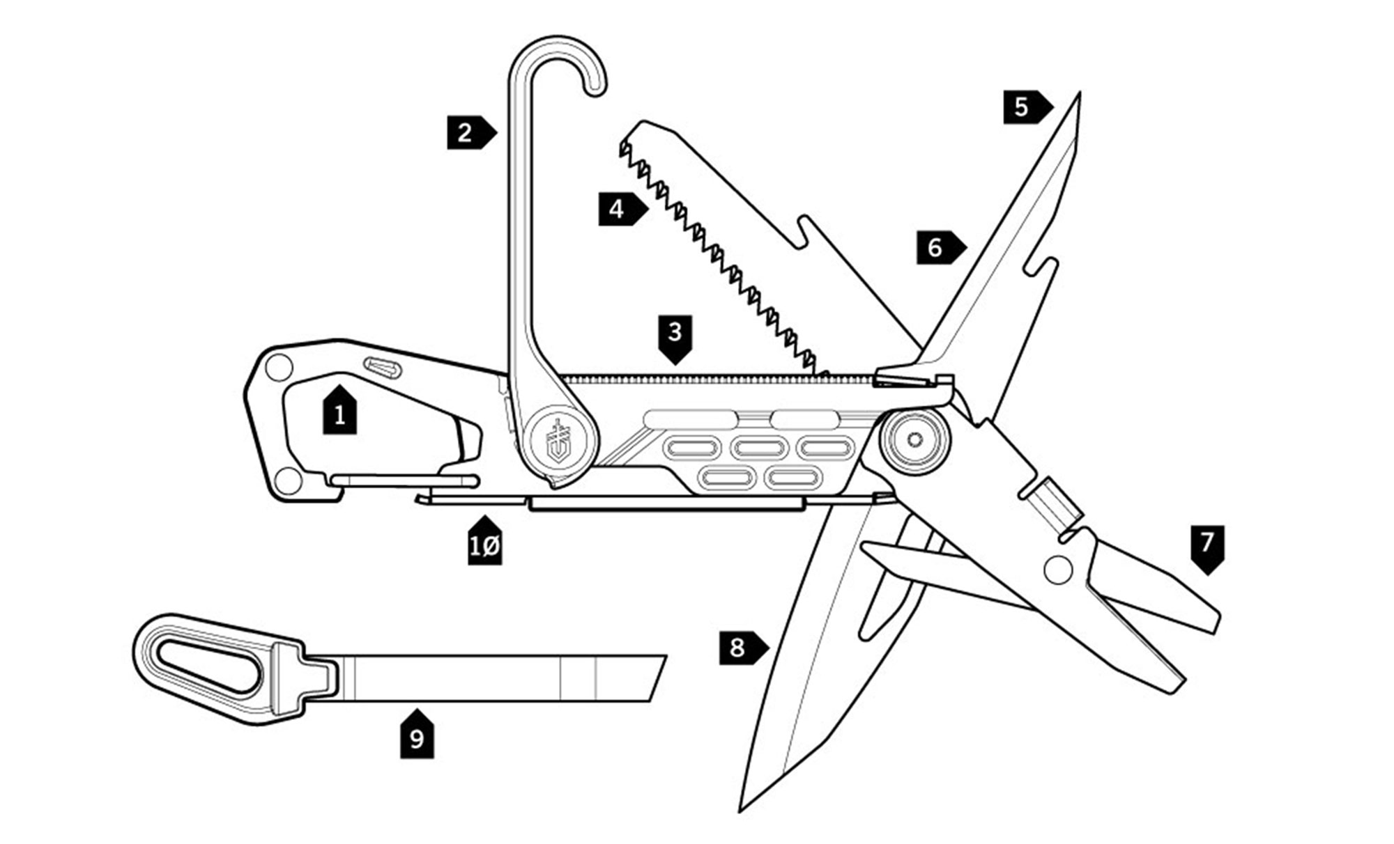 Gerber Stake Out Multifunktions-Taschenmesser