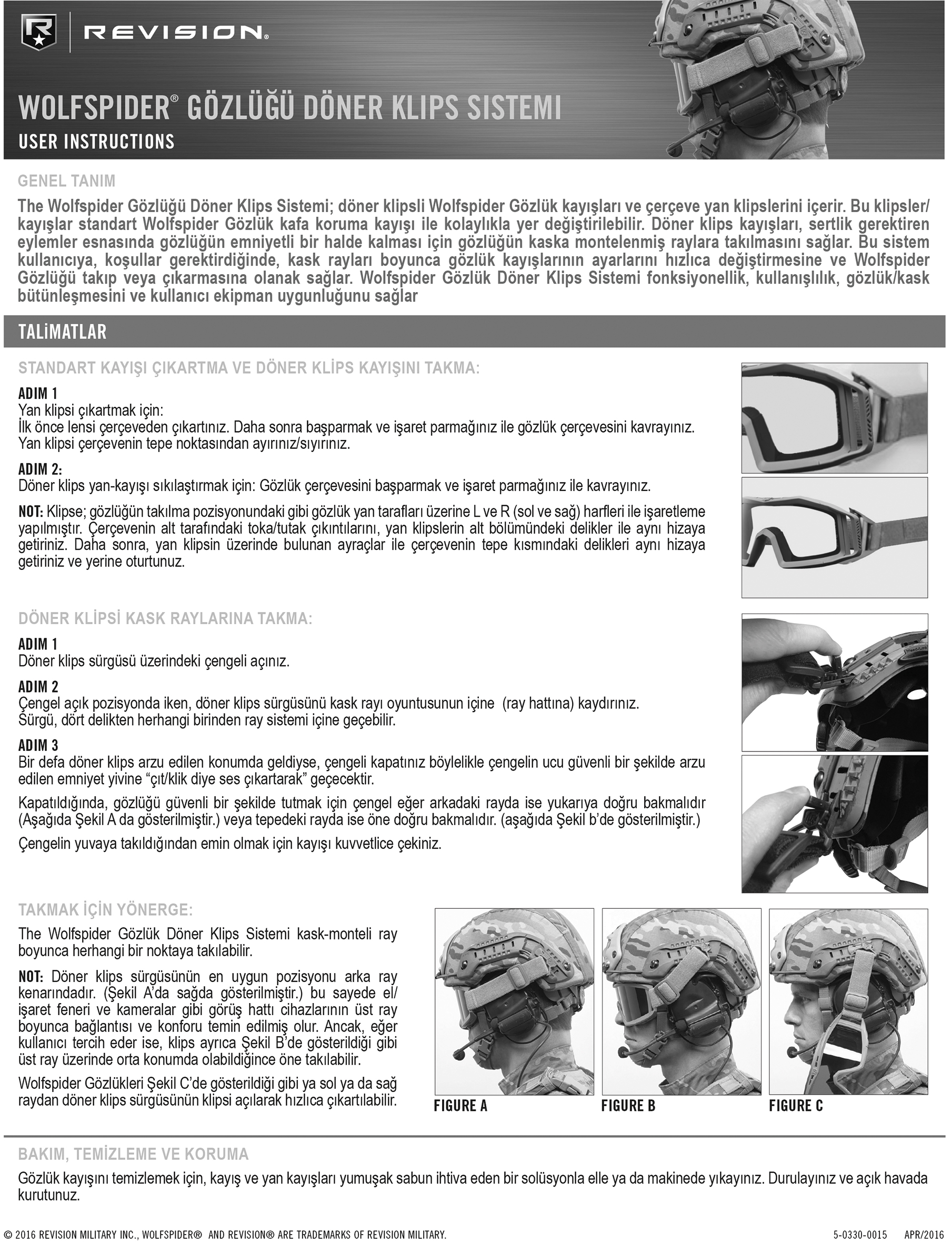 Revision Desert Locust Swivel Clip Kit Helmbefestigung