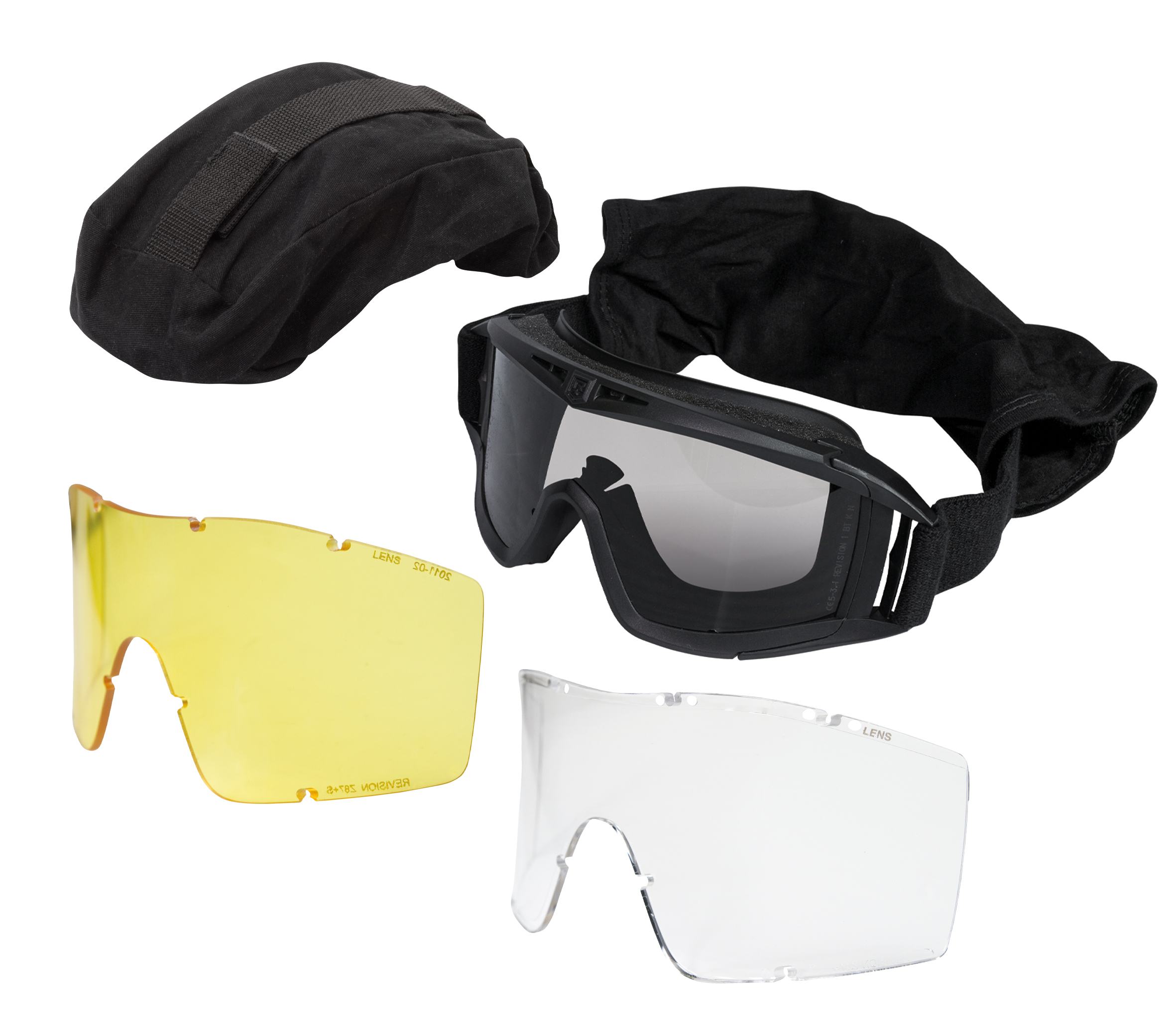 Revision Desert Locust Schutzbrille Deluxe Kit Yellow, Clear & Smoke