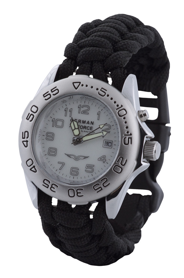 Parachute Cord Uhrenarmband Schwarz
