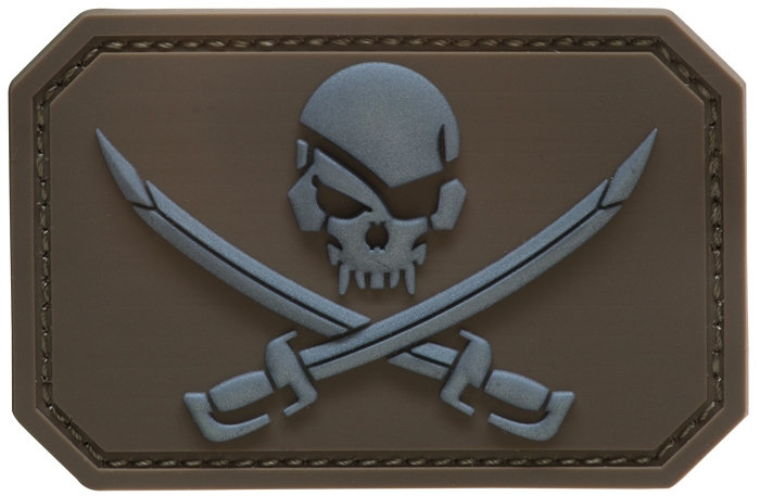 3D Rubber Patch Skull with Swords
