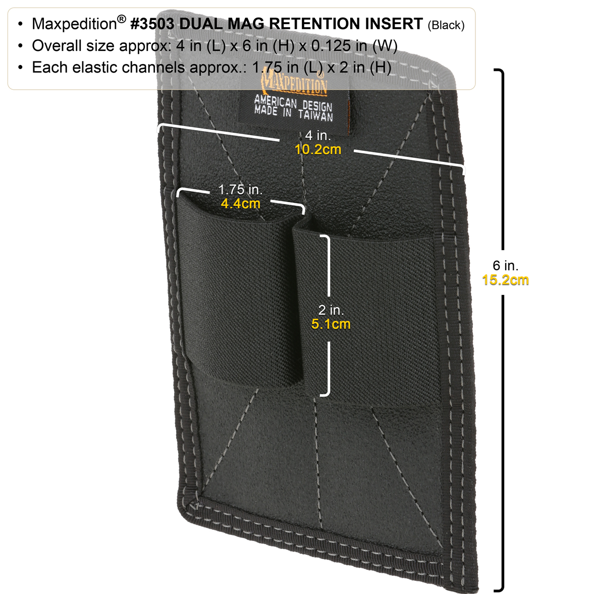 Maxpedition Dual Mag Retention Insert - Klettbare Magazintasche